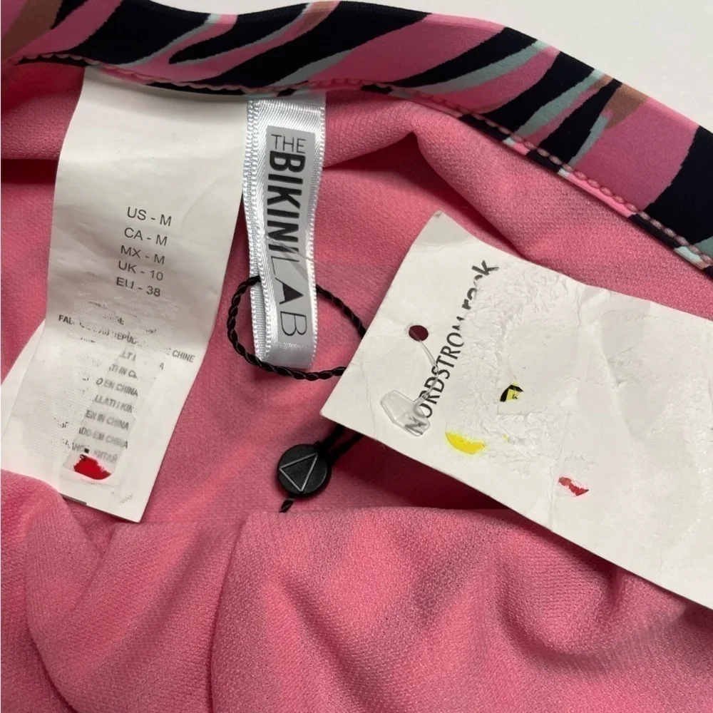 Bikini Lab Wild Child High Waist Bikini Bottoms M Pink Zebra